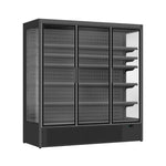 Chambre froide murale professionnelle Combisteel LUKE 1.9 avec 3 portes vitrées, refroidissement ventilé et éclairage LED pour supermarché, supérette et commerce alimentaire.