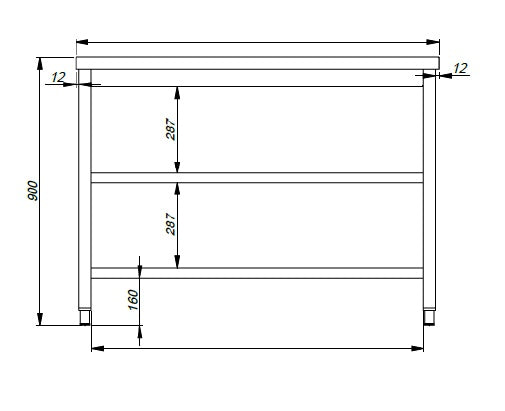 700 plan de travail 2 étagères 2700 — Combisteel 7812.0313