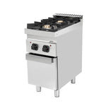 Cuisinière professionnelle à gaz Unninox G70C10K avec 2 brûleurs et placard fermé en inox