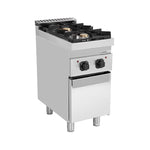 Cuisinière professionnelle à gaz 2 feux avec placard Unninox G70C10K
