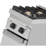Cuisinière professionnelle à gaz 2 feux avec placard Unninox G70C10K