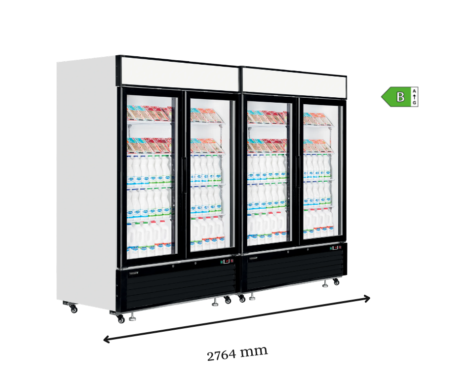 Professionele gekoelde vitrinekast met 2 glazen deuren – 1108L – TEFCOLD LGC5000 (SET VAN 2)