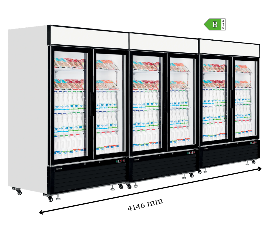Professionele gekoelde vitrine met 2 glazen deuren – 1108L – TEFCOLD LGC5000 (SET VAN 3)