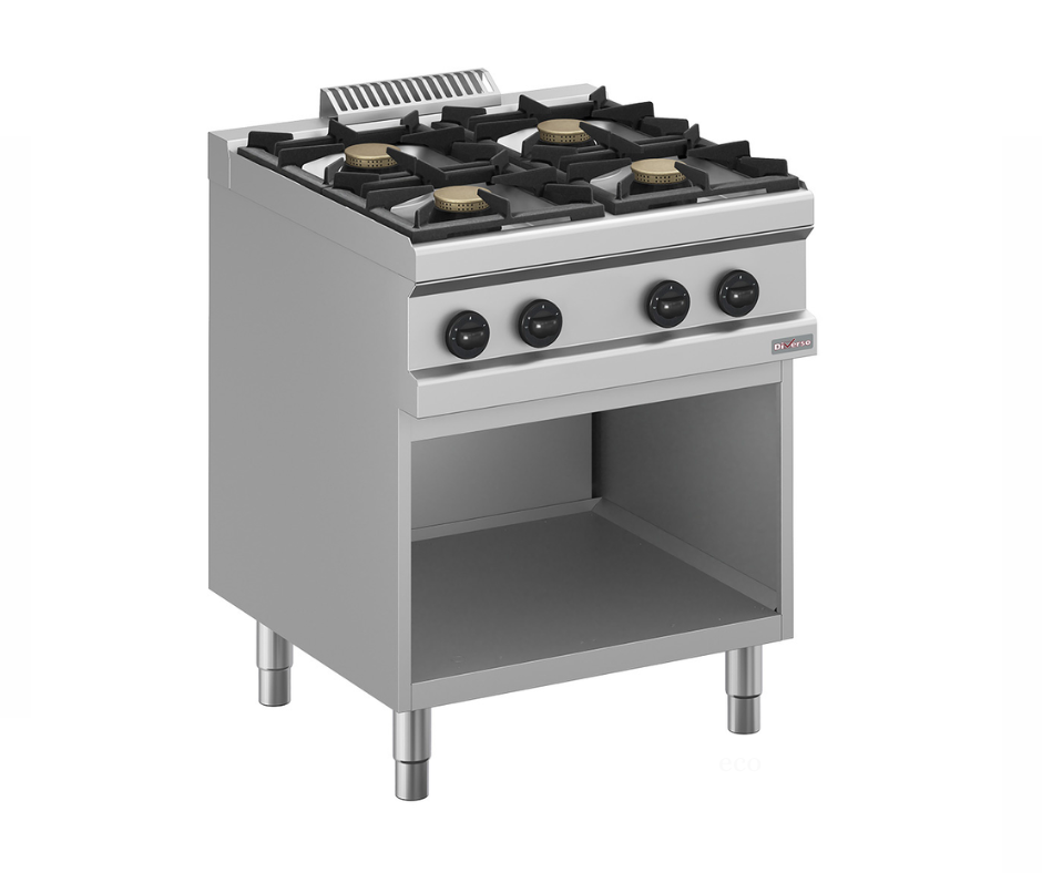 Fourneau gaz 4 feux, sur armoire ouverte WR-G4BA-A1