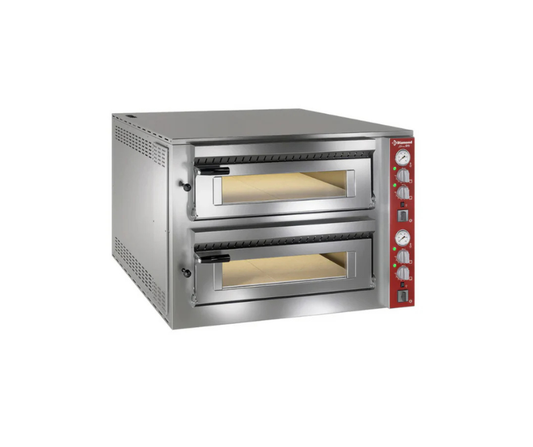 Elektrische oven, 2 kamers, 2x 9 pizza's Ø 350 mm 