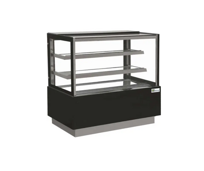 1500 Vitrine 4 faces vitrée Vitrage droit • 2 étagères EDEN60