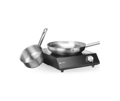 Set Induction HENDI Pro 3500W : Plaque, Casserole & Poêle Inox - Kit Complet
