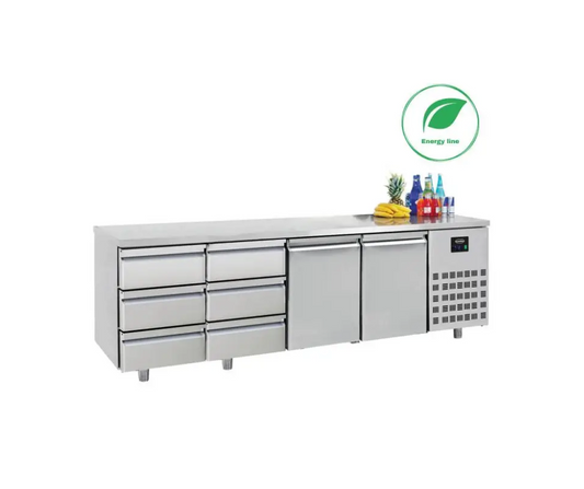 700 TABLE RÉFRIGÉRÉE 2 PORTES 6 TIROIRS ENERGY LINE 7489.5570