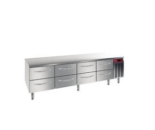 Gekoelde onderbouw, 8x 1/2 laden GN 1/1-h 100 mm N77/R420G-9F