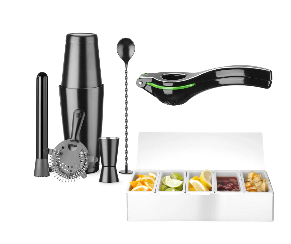 Bartenderset + Citroenpers + Specerijenhouder 