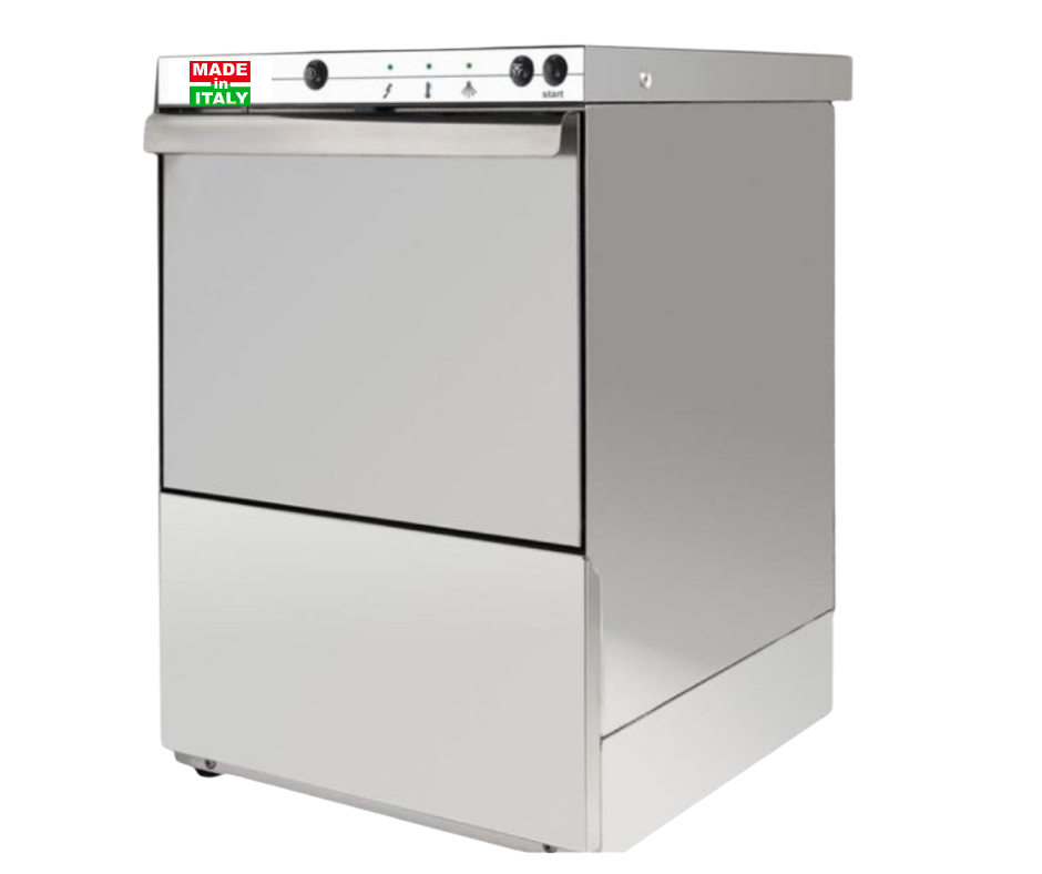 Lave-vaisselle frontale avec doseurs de produits et pompe de vidange intégrée panier 500x500 mm