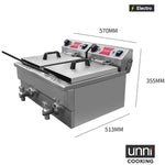Friteuse électrique professionnelle double 2 × 8 L Budget UnniCooking E616DF