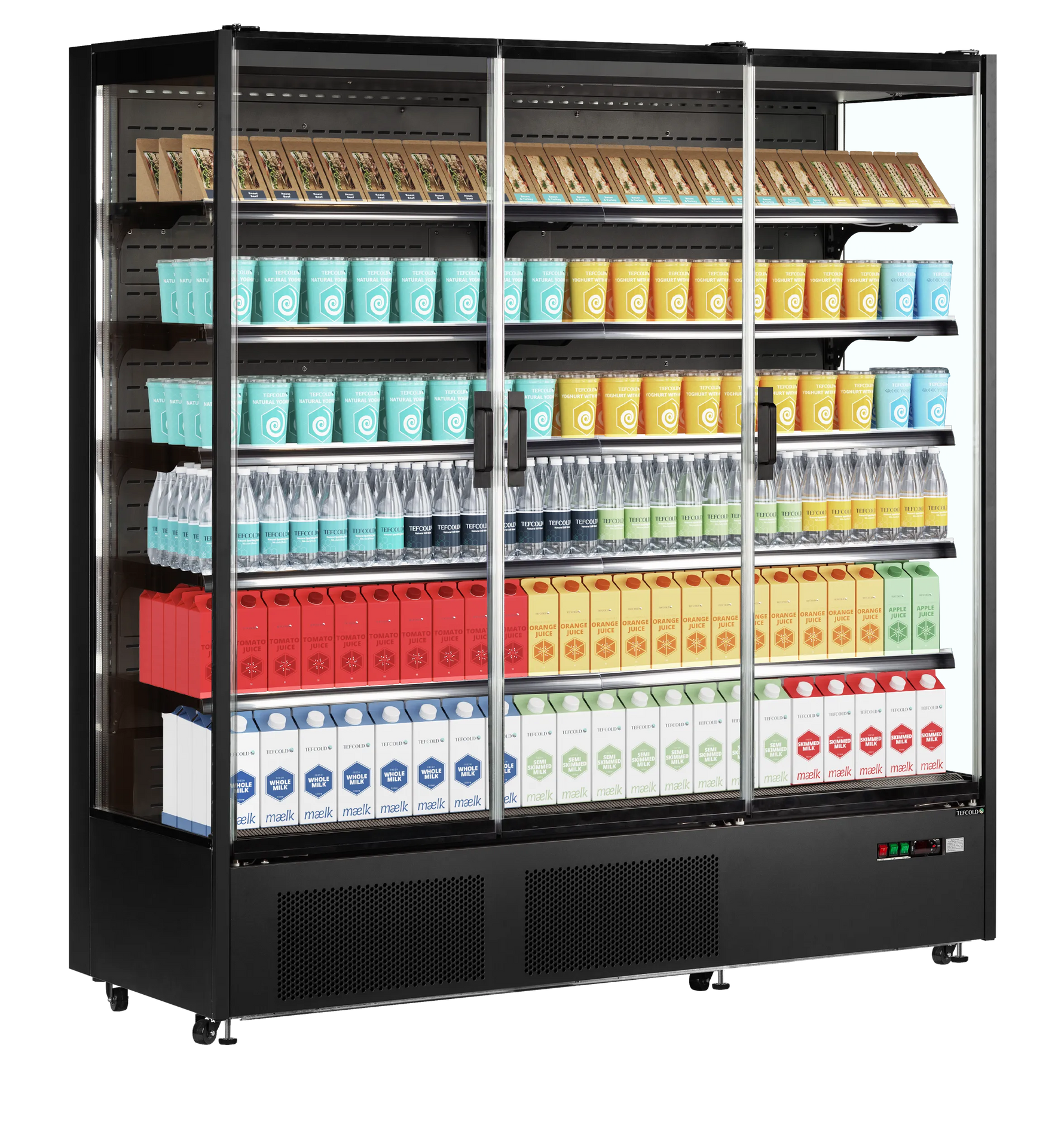 Wandgemonteerde gekoelde vitrine met 4 glazen deuren – 1529L – TEFCOLD PC2500B (kopie)