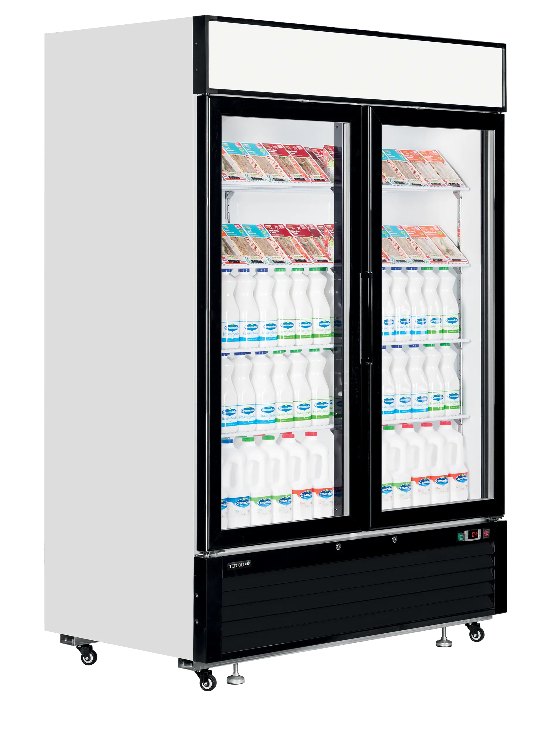 Professionele gekoelde vitrinekast met 2 glazen deuren – 1108 liter – TEFCOLD LGC5000