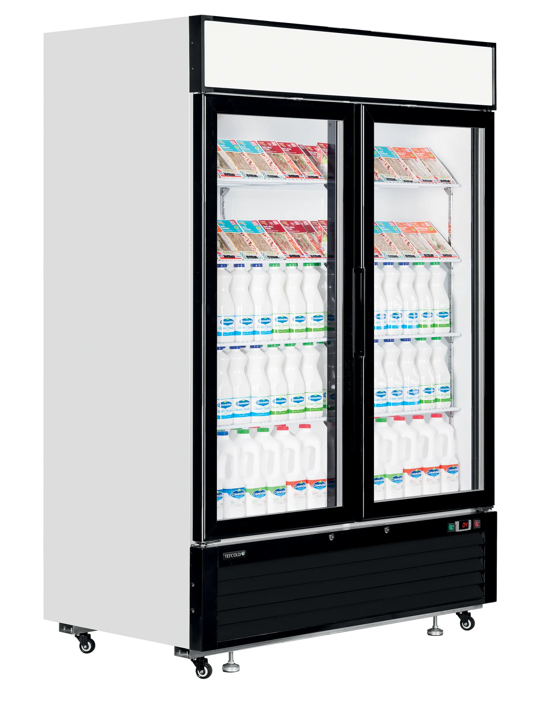 Professionele gekoelde vitrinekast met 2 glazen deuren – 1108 liter – TEFCOLD LGC5000