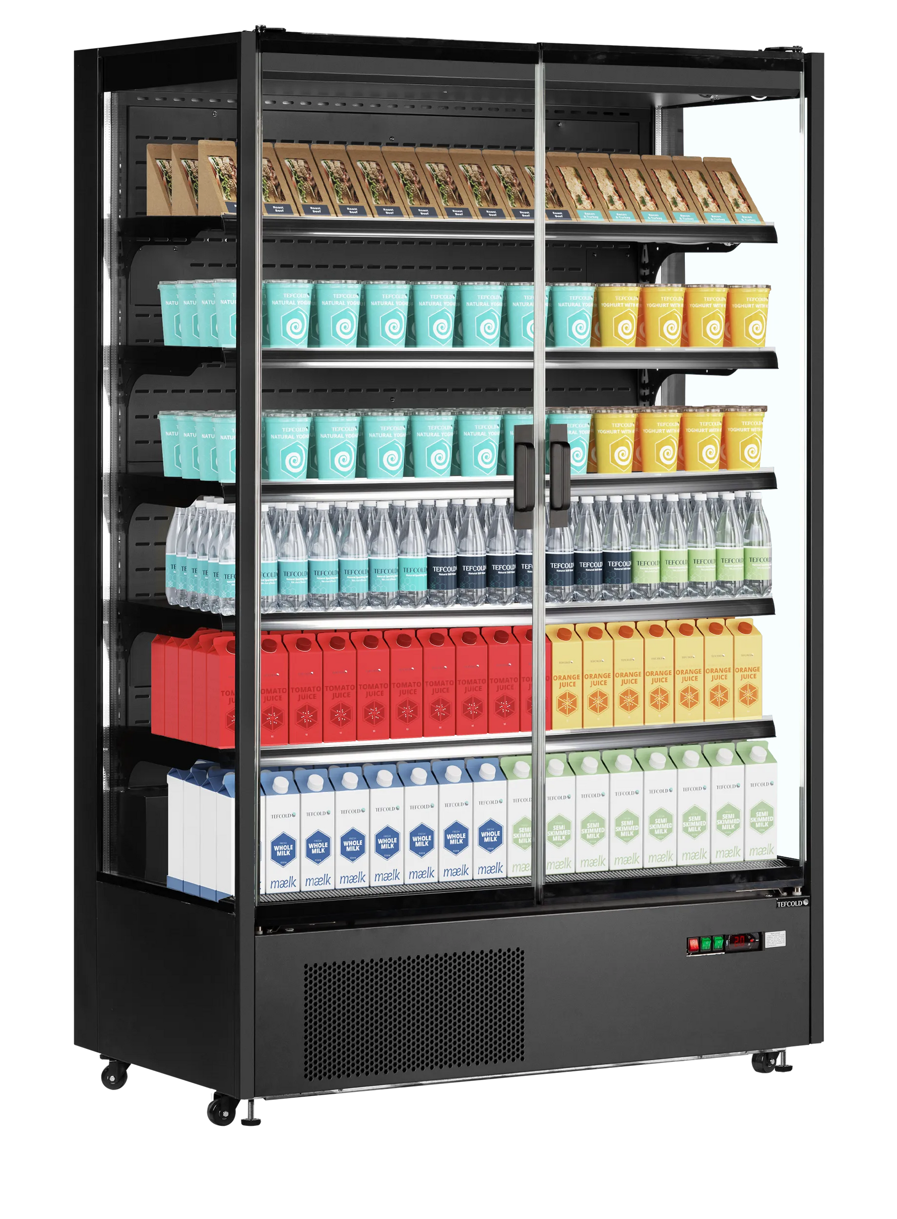 Wandgemonteerde gekoelde vitrine met 2 glazen deuren – 1292L – TEFCOLD PC1250B