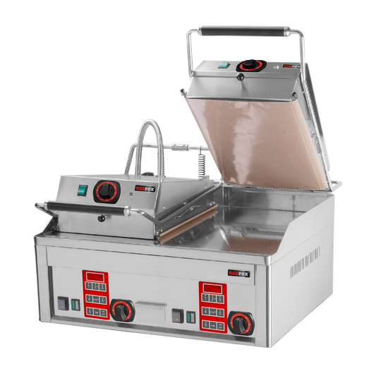 Clam à Steak Électrique Double Chromé Redfox FTHC 60 ED + 2x KD 30 T