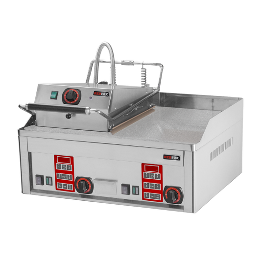 Clam à Steak Électrique Chromé REDFOX  avec un minuteur numérique FTHC 60 ED + KD 30 T