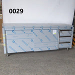 Neutrale salonkasttafel met lades rechts, zonder achterwand, 2000x600 mm - BESCHADIGD