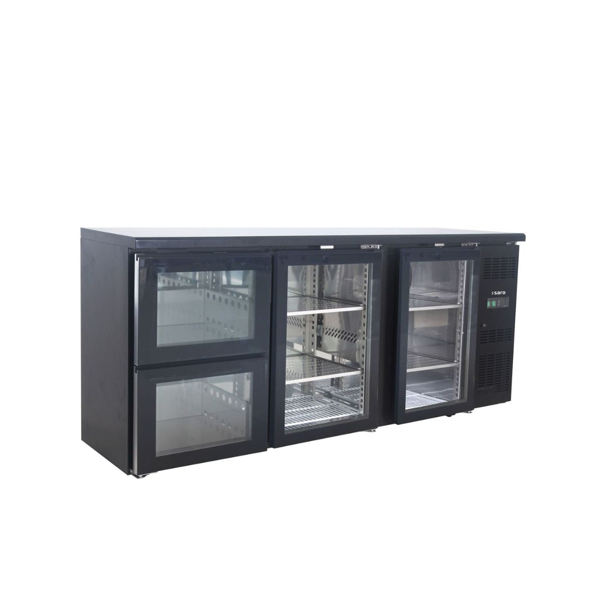 Réfrigérateur de bar SARO avec 2 portes vitrées et 2 tiroirs, modèle BC 3100 G S2