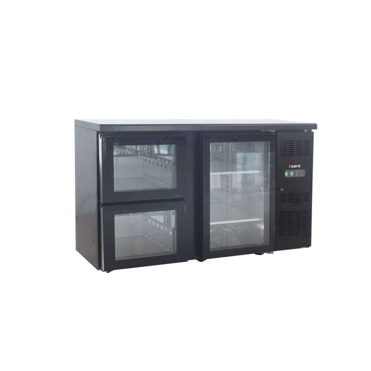 SARO barkoelkast met 1 glazen deur en 2 lades, model BC 2100 G S2