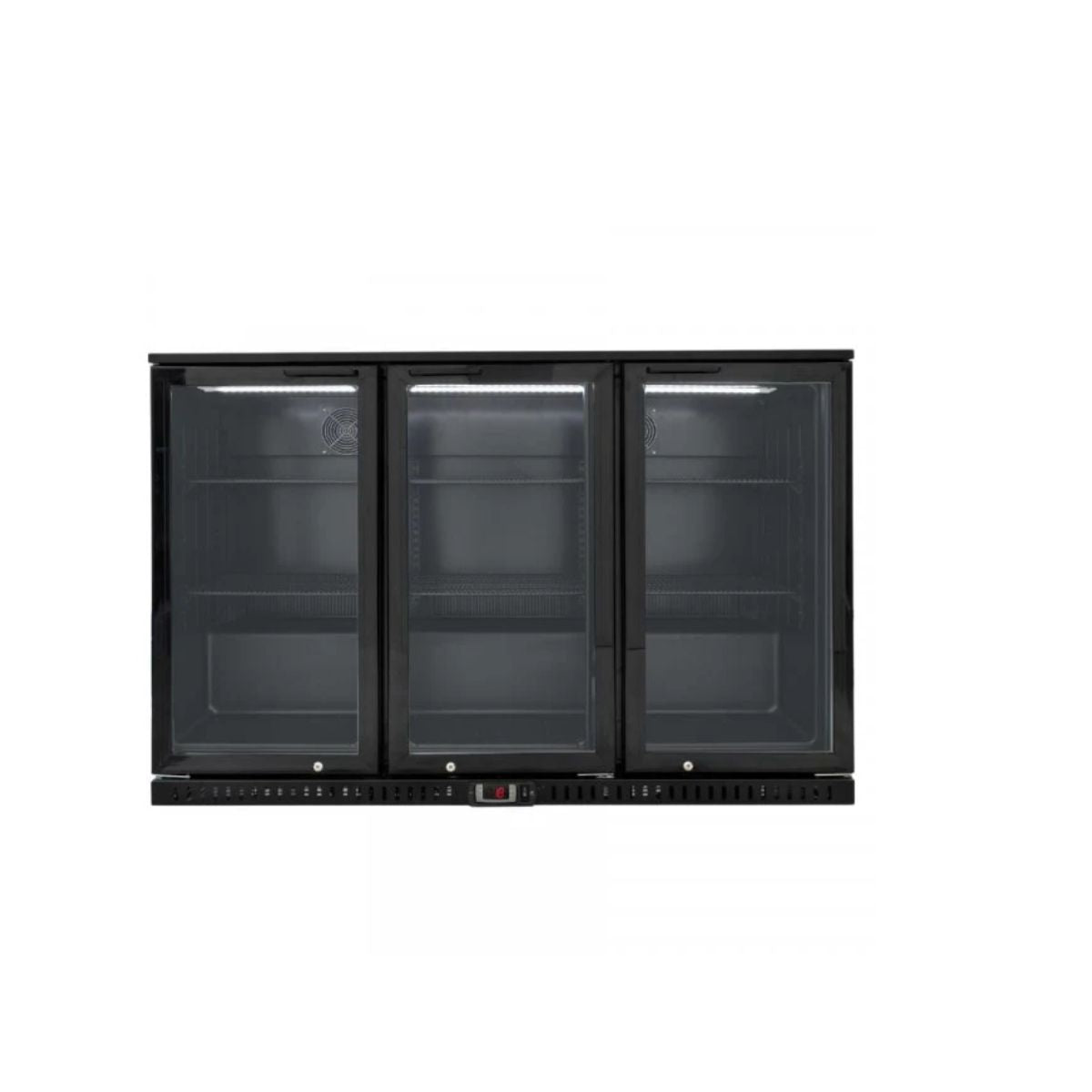 Gekoelde barkast met skinplate afwerking en 3 scharnierende glazen deuren - 328 liter