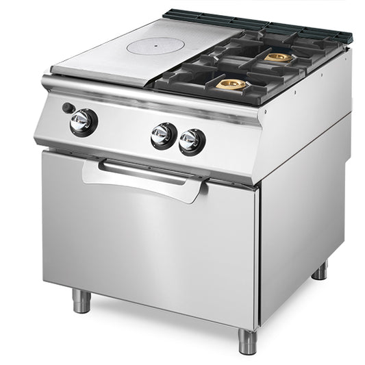 Gaskookplaat op GN 2/1 statische oven + 2 branders – VS7080TPPCFG
