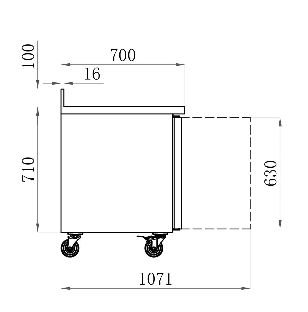 Tables réfrigérées STAR — AA2PD — 282 L – vue 2