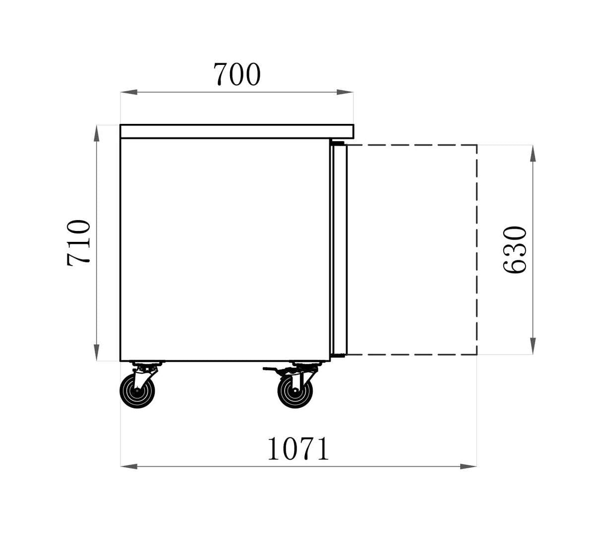 Tables réfrigérées STAR — AA2PP — 282 L – vue 2
