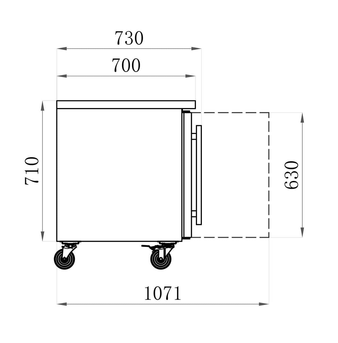 Tables réfrigérées portes vitrées STAR — AA3PV — 417 L – vue 2