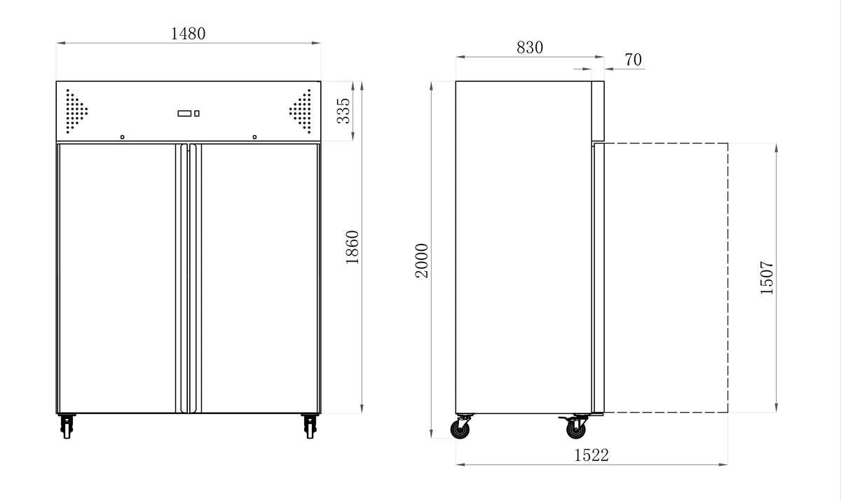 Armoires réfrigérées STAR — AAF14P — 1400 L – vue 2