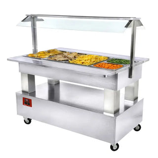 Buffet chauffant bain marie 4x GN1/1-150 (Bois Blanc)