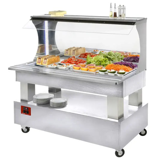 Buffet - Salad bar mural réfrigéré 4x GN1/1-150 (Bois Blanc)