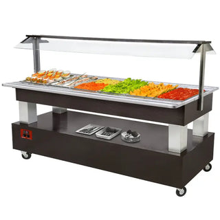 Buffet - Salad bar réfrigéré 6x GN 1/1-150 (bois Wengé)