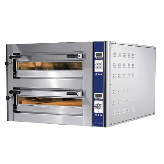 Elektrische pizzaoven voor 4+4 pizza's diameter 350 mm, elektronische bediening