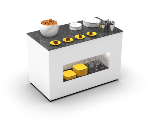 Neutraal eilandbuffet – BUN-serie – 1300x700x1400 mm