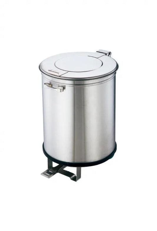 Poubelle ronde en inox 100 litres