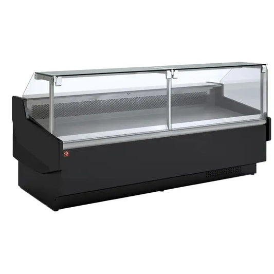 Comptoir vitrine ventilé avec réserve - NOIR ORL/10-AV-B5 -