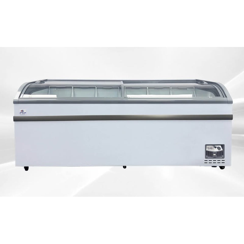 Congélateur vitré 620 L pour supermarché avec porte en verre trempé LOW-E
