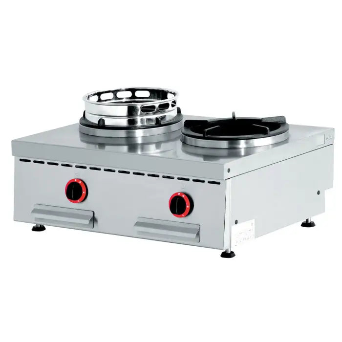 Feux wok gaz de table 2 feux (2x 13 kW) WGX2-8/T -