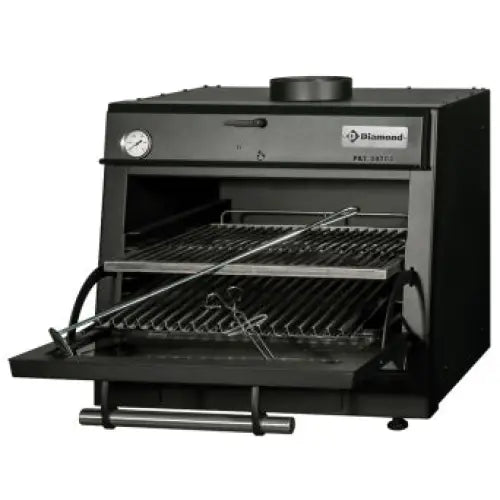 Four-BBQ à charbon GN 1/1 + GN2/4 (75 Kg/h)/Noir CBQ-075/BK