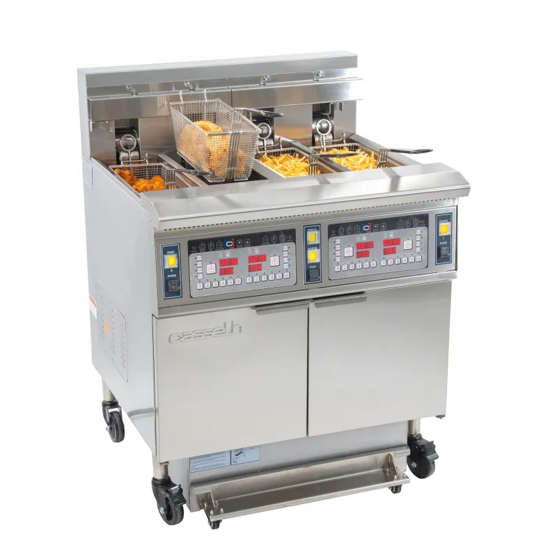 Friteuse électrique avec filtration 4 x 12 litres 17+17kW