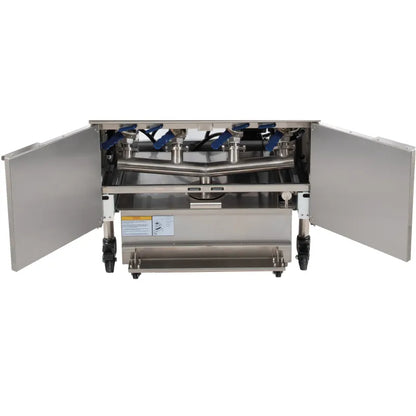 Friteuse électrique avec relevage automatique et filtration 4x12 litres 17+17kW