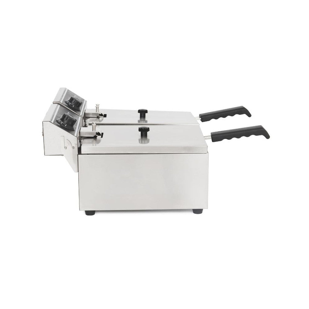 Friteuse électrique professionnelle DynaSteel – 2 x 10 L – 6000 W – 230 V