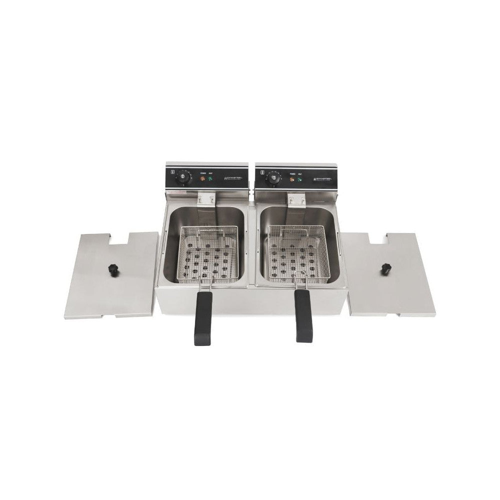 Friteuse électrique professionnelle DynaSteel – 2 x 10 L – 6000 W – 230 V