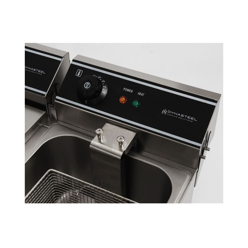 Friteuse électrique professionnelle DynaSteel – 2 x 10 L – 6000 W – 230 V