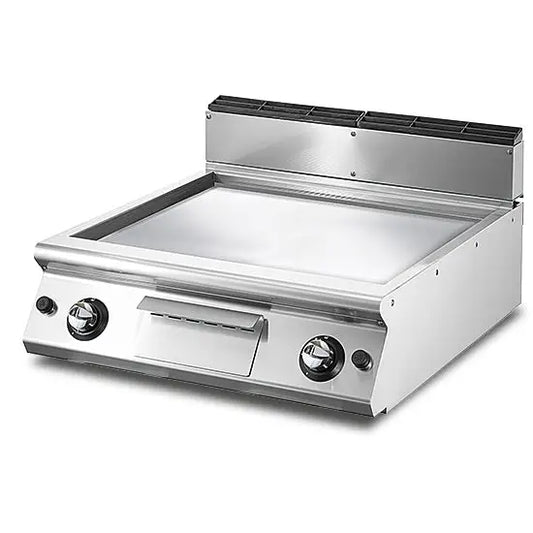 Fry - top gaz top plaque lisse chromée - de cuisson base