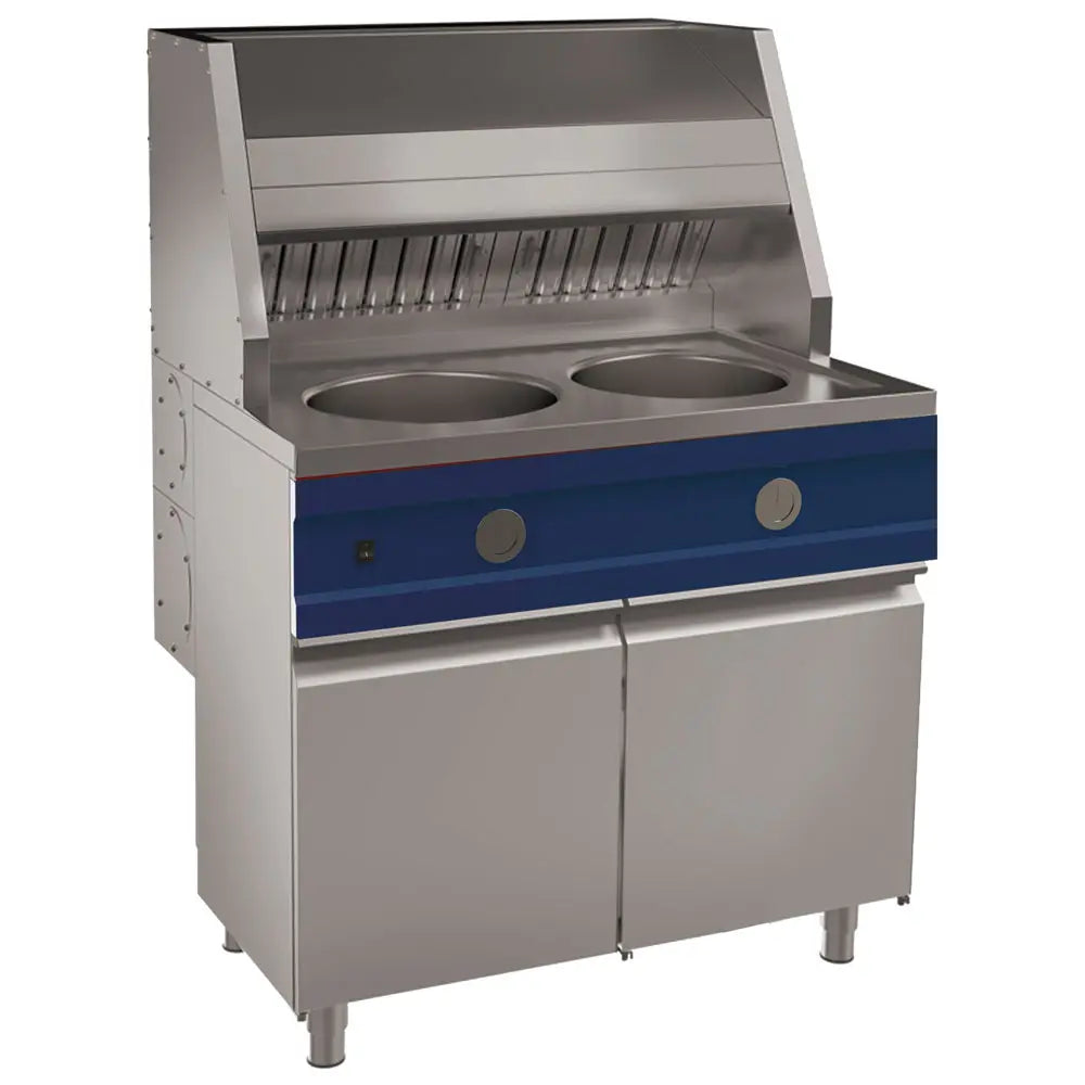 Friteuse à gaz professionnelle 2 × 13 L sur meuble | Mastro