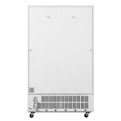 Armoire réfrigérée 2 portes vitrées à charnières avec caisson lumineux Polar
