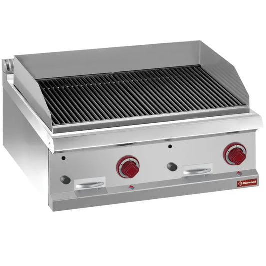 Grill pierre de lave module 1/1 grille en fonte double